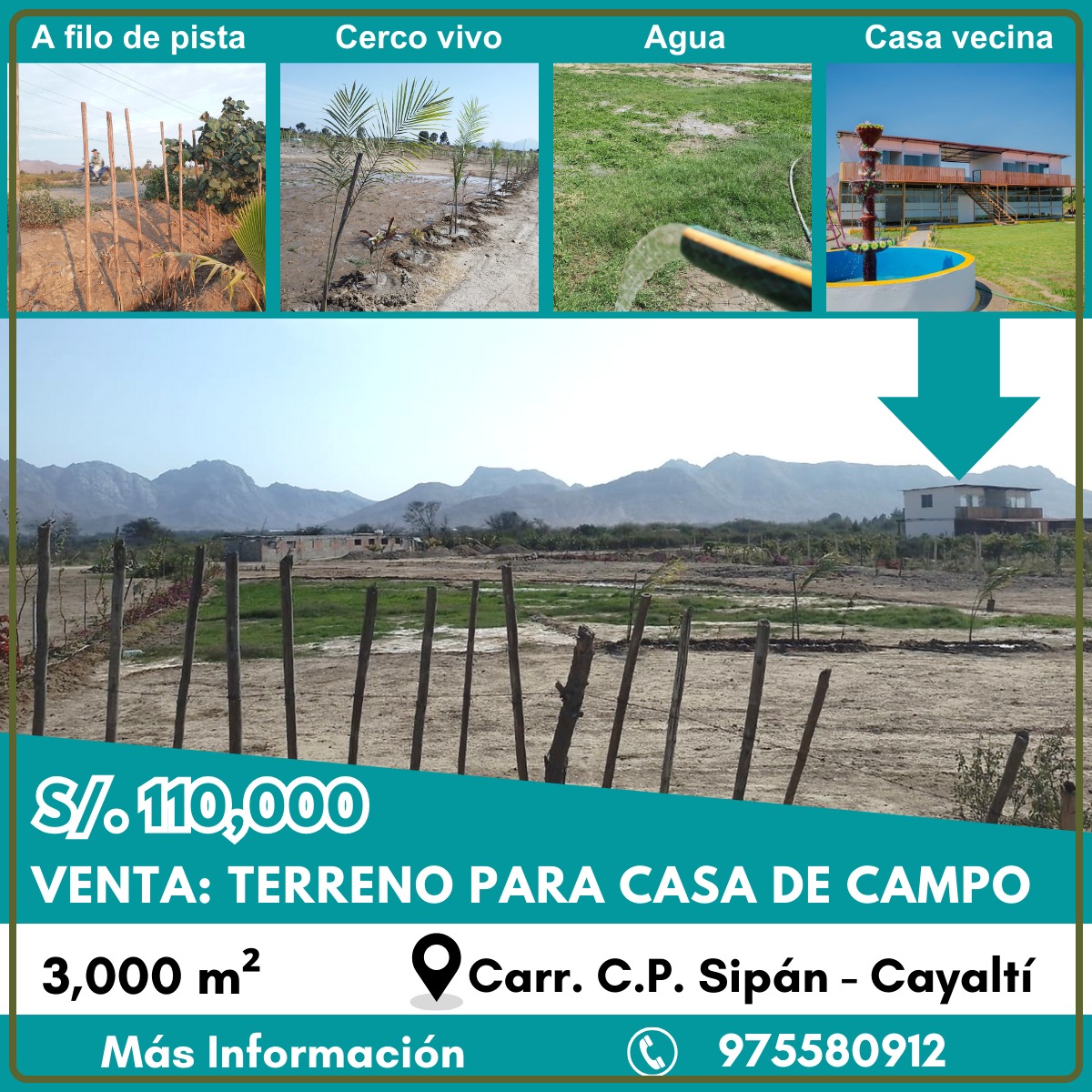 TERRENO PARA CASA DE CAMPO EN CP SIPAN